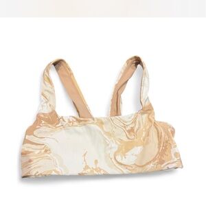 Aerie Marble Print Bra - Cream and Tan